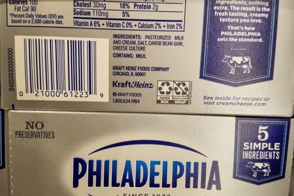 Nutrition facts on philadelphia cream cheese