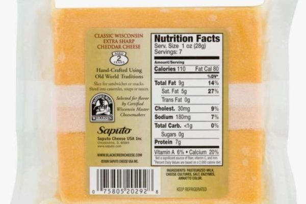 Cheddar cheese slice nutrition facts