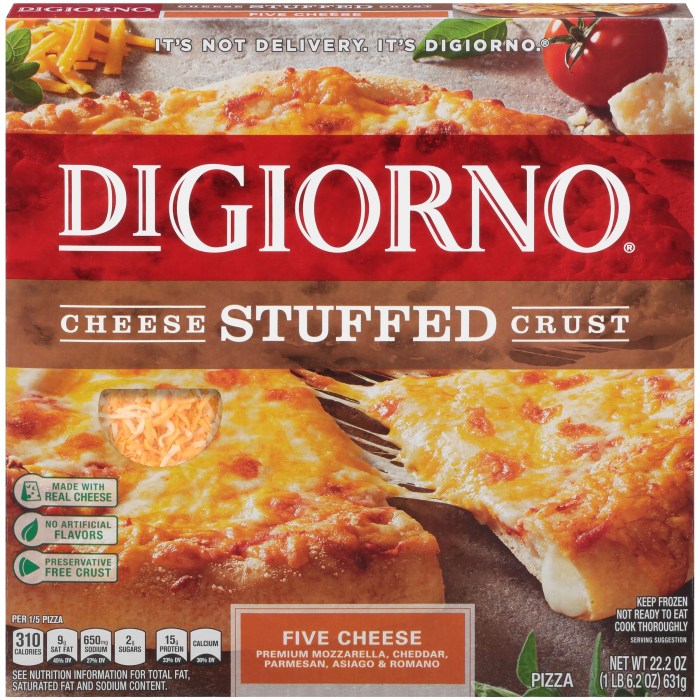 Nutrition pizza facts cheese digiorno plain information diet info nutritional 2010