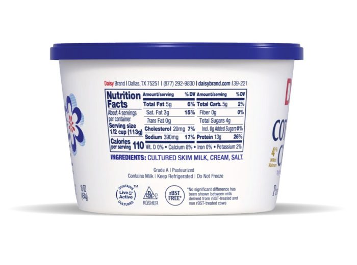 Darigold cottage cheese nutrition