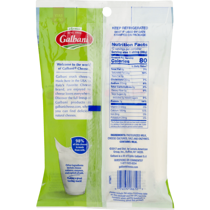 Galbani string cheese nutrition