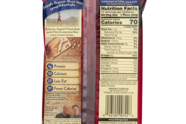 Sargento cheese stick nutrition info