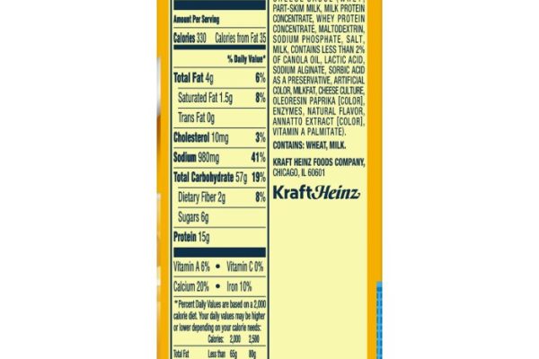 Velveeta shells cheese nutrition