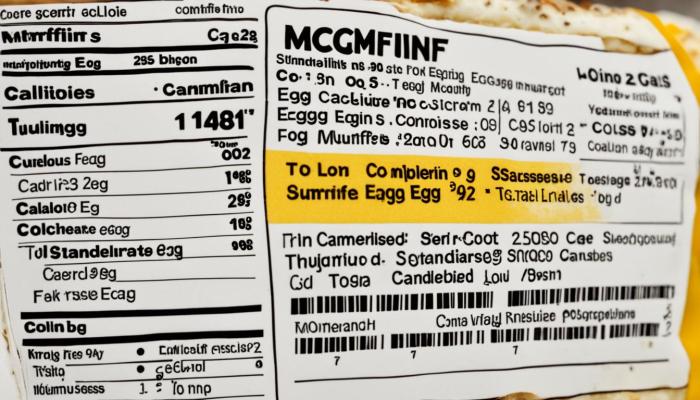 Egg mcmuffin no cheese nutrition