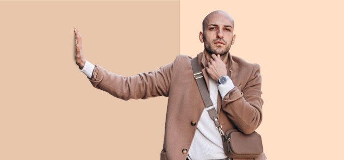 Handsome bald men fashion