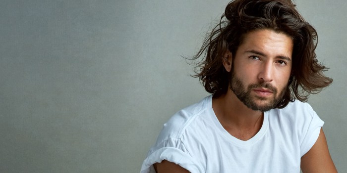 Mens fashion long hair