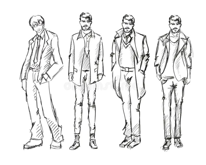 Fashion drawing men